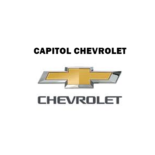 Capitol Chevrolet logo: gold and silver bowtie emblem, with 